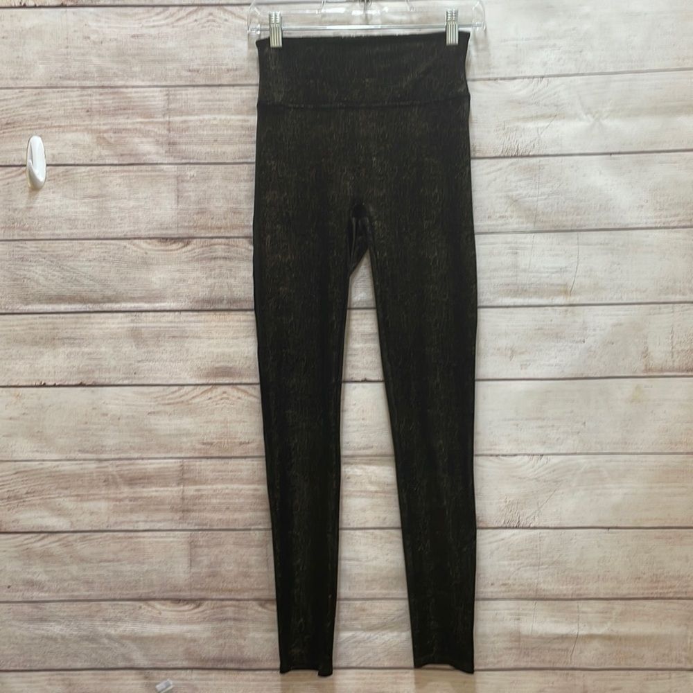 SPANX BLACK VELVET WITH GOLD‎ SPARKLE LEGGINGS